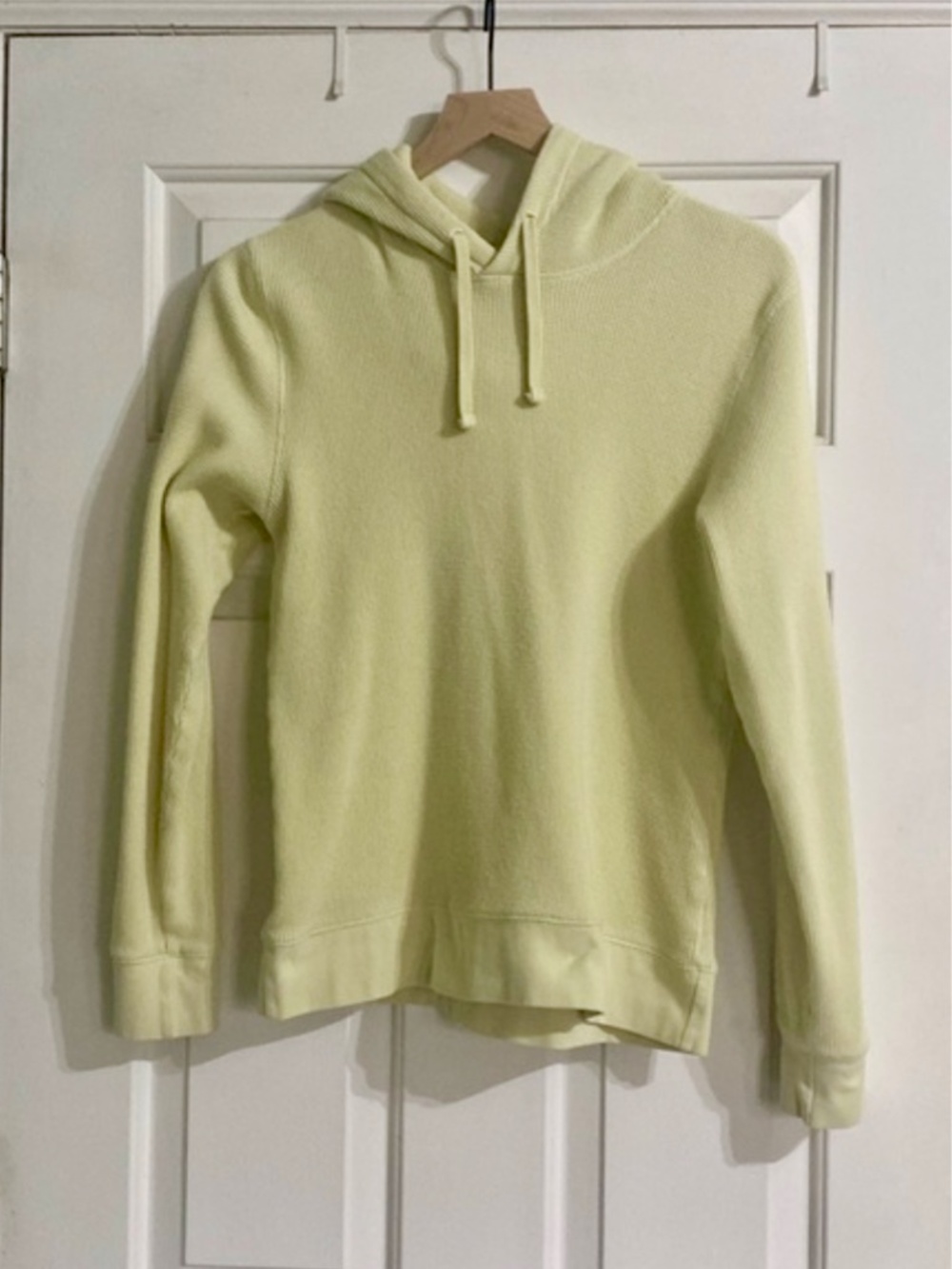 Everlane Chartruse Green Organic Cotton Waffle Pullover Hoodie Sustainable Small